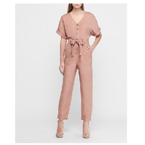 Express Pants - Express button front utility jumpsuit